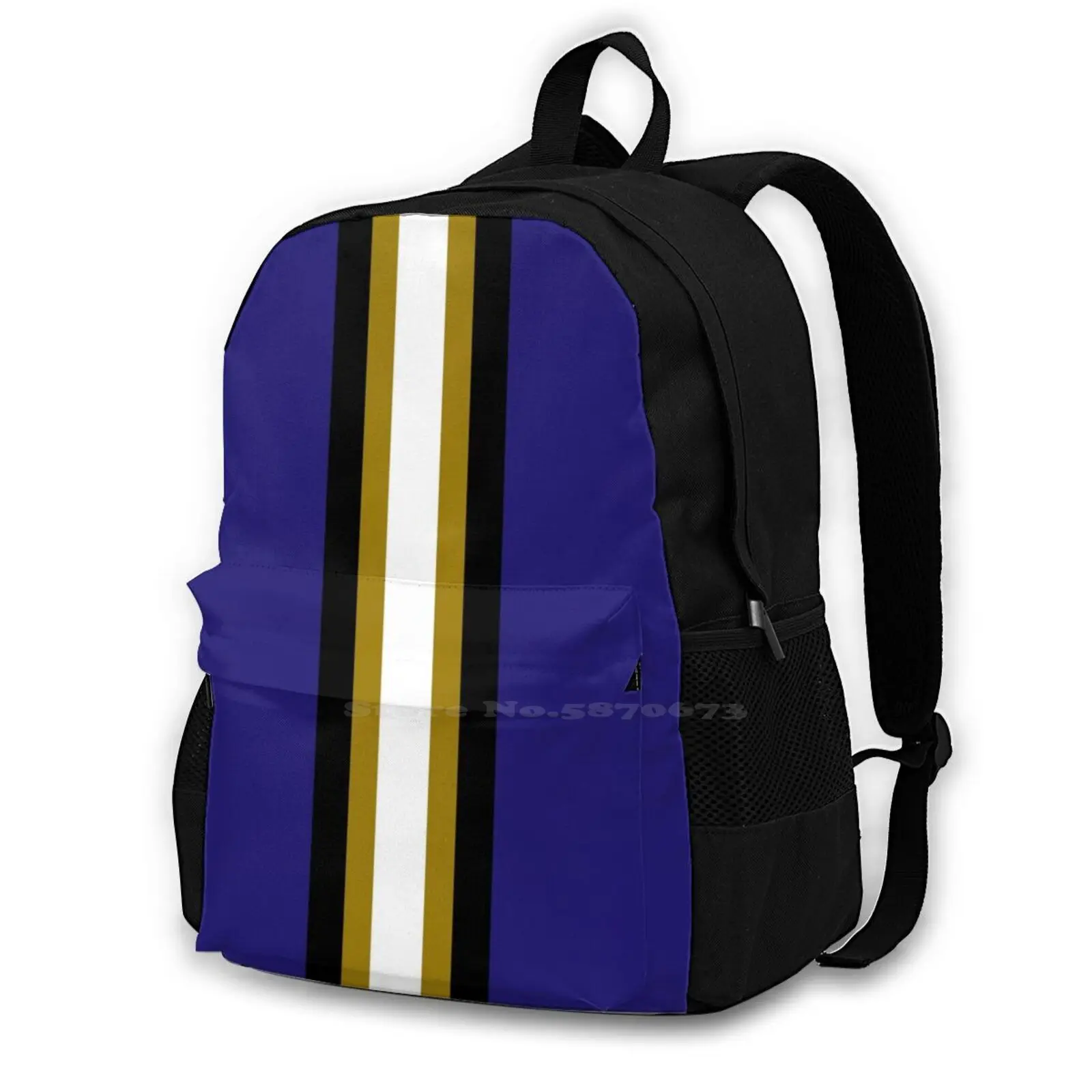 

Baltimore School Bag Big Capacity Backpack Laptop 15 Inch Baltimore Fans Baltimore Football Ravens Fans Purple Gold Black