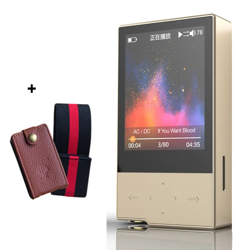 AP60II Gold and Case Hidizs AP60 II HiFi портативный Bluetooth 4,0 Apt-x DSD USB DAC FLAC AAC APE MP3 мини музыкальный плеер AKM4452VN MAX97220A AP60II - Цвет: AP60II Gold and Case