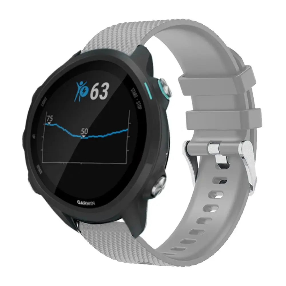 Замена силикона браслет ремешок для Garmin Forerunner 245 M/245/645(черный/белый/серый/армейский зеленый/темно-синий