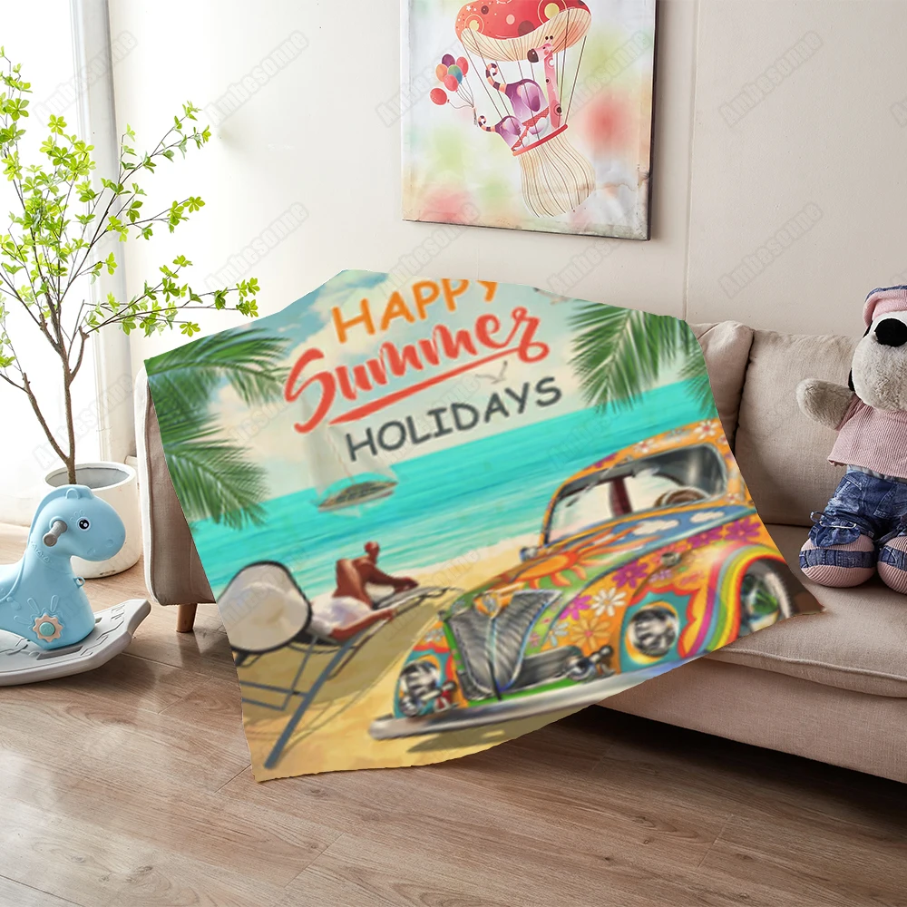 

Летнее одеяло в стиле ретро для летних праздников, летнее одеяло для детей и взрослых, одеяло для кровати, покрывало для дивана, одеяло для п...