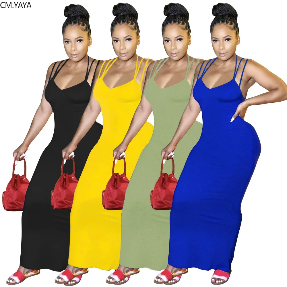 Платье-миди женское на тонких бретелях с V-образным вырезом и открытой спиной |