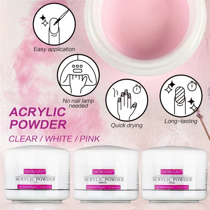 Nail Monomer Liquid Acrilic Powder for Acrylic Nail Supplies Nail Supplies for Professionals with Glitter for Nail Extension