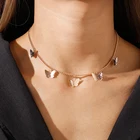 Ожерелье с кисточками 3D Бабочка для женщин, металлическая подвеска в виде животного, цепочка-чокер золотистого и серебристого цвета, модное вечернее Ювелирное Украшение