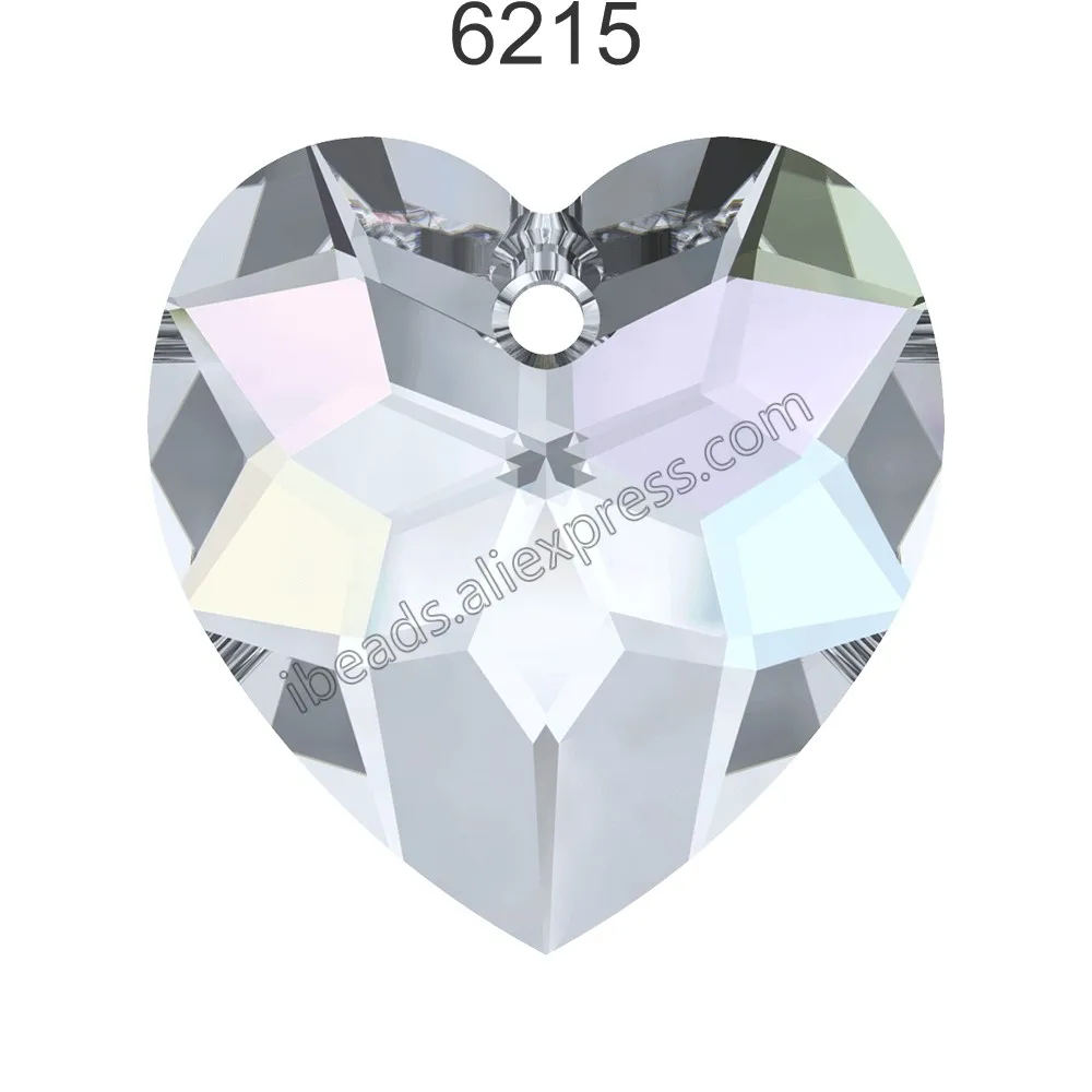 1 шт.) Кристалл от Swarovski 6215 граненый кулон в виде сердца сделано в австрийском стиле Стразы для изготовления ювелирных изделий своими руками - Цвет: Crystal 001 AB