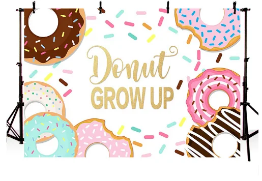 Виниловый фон для студийной фотосъемки с изображением пончиков конфетти хлеба