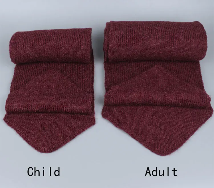 Parent-child Wool Knitted Scarf Hat Set With Real Fox Fur Pompons Women Girls Winter Warm Thick Crochet Hat Scarf 2 Pieces Sets