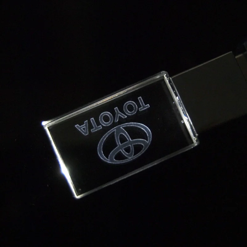 Новый Автомобильный логотип TOYOTA со светодиодным кристаллом + металлический USB