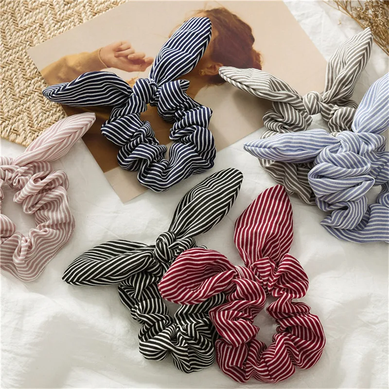 В полоску С заячьими ушками Резинка для волос женские туфли с бабочкой резинки