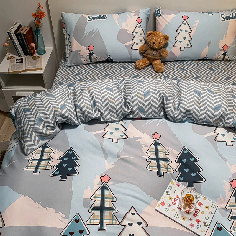 

King Size Bedding Set Quilts For Double Bed Luxury Home Textile Geometric Pillowcases Bedroom Comforter Nordic Duvet Cover Sets