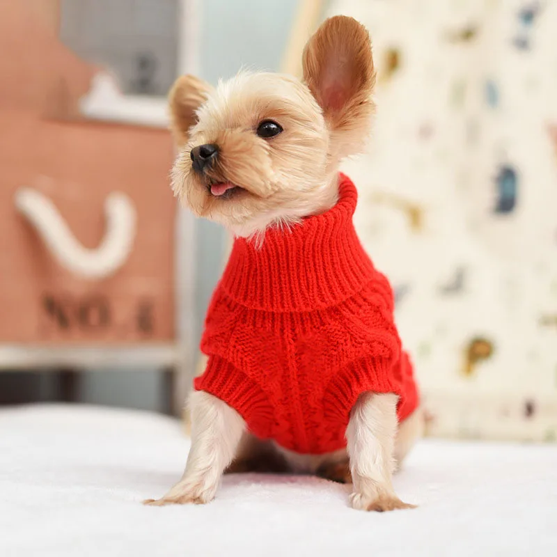 

Dog Winter Clothes Knitted Pet Clothes For Small Medium Dogs Chihuahua Puppy Pet Sweater Yorkshire Pure Dog Sweater Ropa Perro