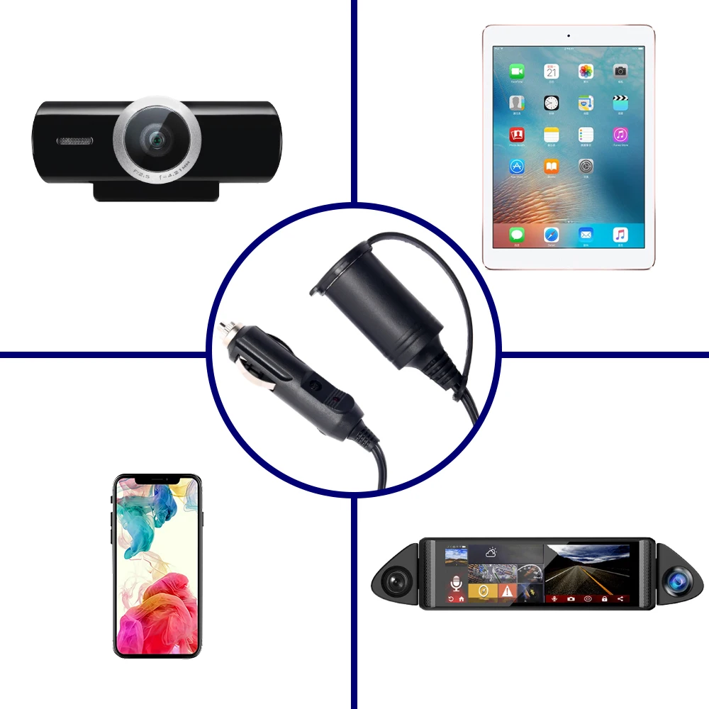 3m 12V розетка для автомобильного прикуривателя УДЛИНИТЕЛЬ шнур питания свинцовая