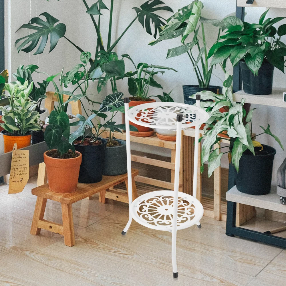 

2pcs Multifunctional Storage Shelf Iron Art Plant Holder Garden Flower Pot Rack