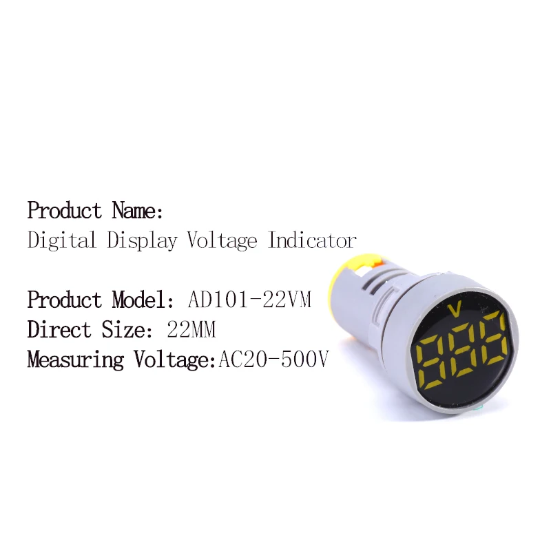 Защитная пленка мини вольтметр с круглым LED дисплеем AC20 500V 22 мм|Измерители