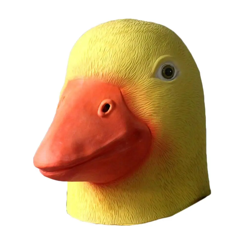 Маска на Хеллоуин с желтой уткой маска головой животного латексная для лица