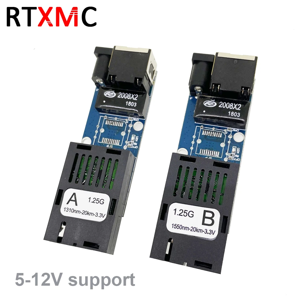 Мини гигабитный волоконно-оптический медиа конвертер 10 пар 10/100 Мбит/с