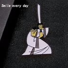 Брошь Самурай Джек Приключения анимация ТВ серия вдохновение значок мультфильм воин эмаль брошь Одежда Аксессуары мужской подарок