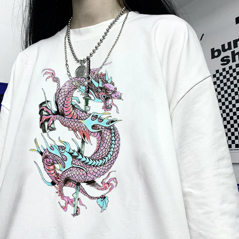 % 100 katoen zomer mode casual katoenen T-shirt grappige cartoon jaren 90 Koreaanse esthetiek Harajuku Ullzang retro graphics | Женская
