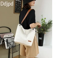 simple solid color canvas womens bag casual large capacity shoulder bag all match tote bag womens fashion outdoor shopping bag