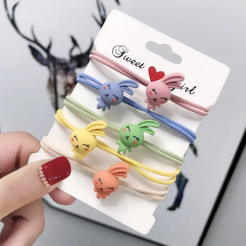 15 (5 pieces) AHB 3-5 шт./компл. с мультипликационным принтом «Unicorn Hair резинкой для маленьких девочек, ручная работа, Симпатичные нейлон волос резинки для волос набор веревок аксессуары - Цвет: 15 (5 pieces)