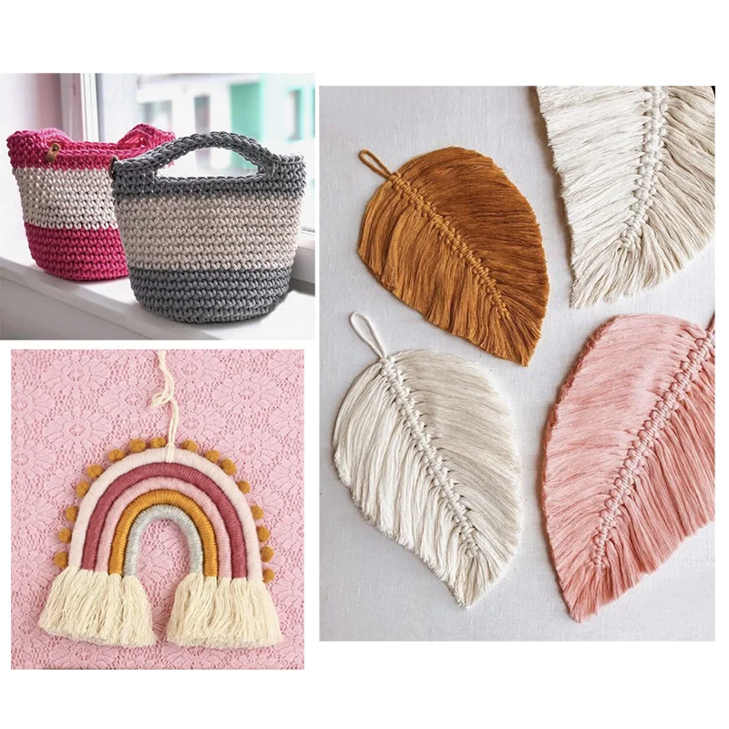 3 мм 100% хлопковый шнур красочная витая веревка резьба Бохо Декор DIY Ручная работа