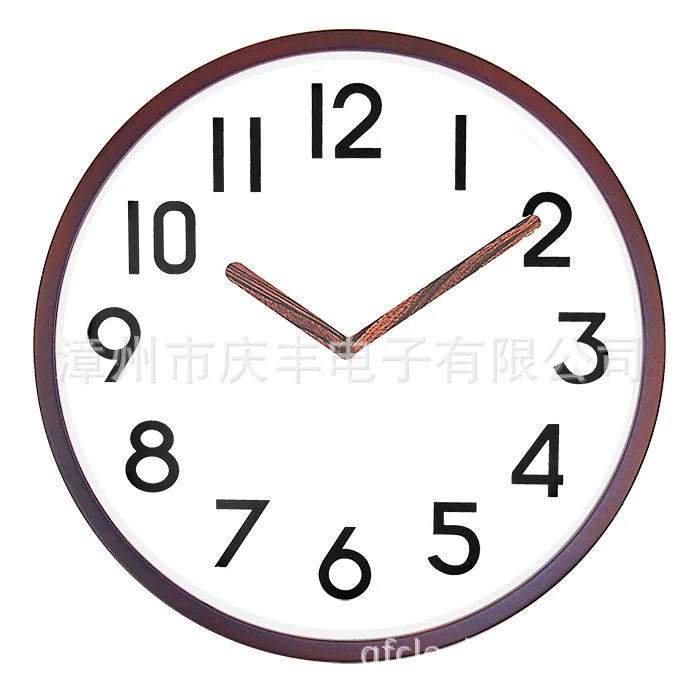 Direct sales new environmental protection wood grain wall clock beech fashion creative mute solid living room | Дом и сад