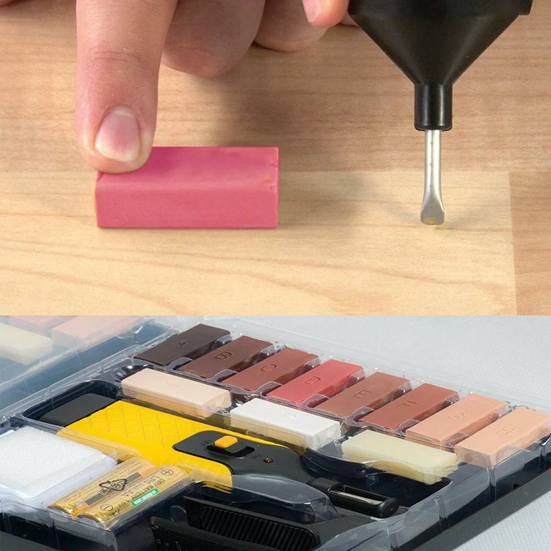 Top-19Pcs Laminate Repair Kit Wax System Floor Worktop Sturdy Case Chips Scratches | Инструменты