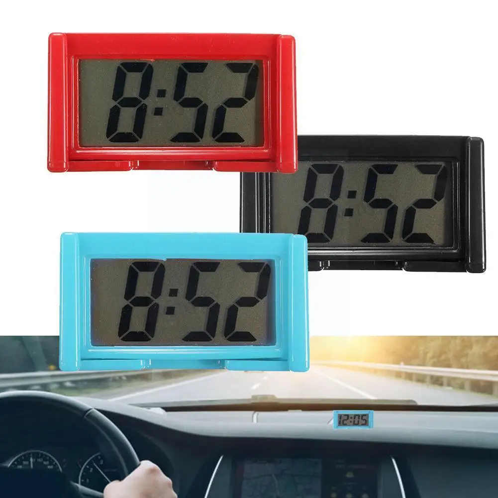 

Simple 1pc Mini LCD Screen Digital Clock Car Dashboard Gift Accessories Time Study Desk Mechanics Quartz Clocks Clock Clock K8C2