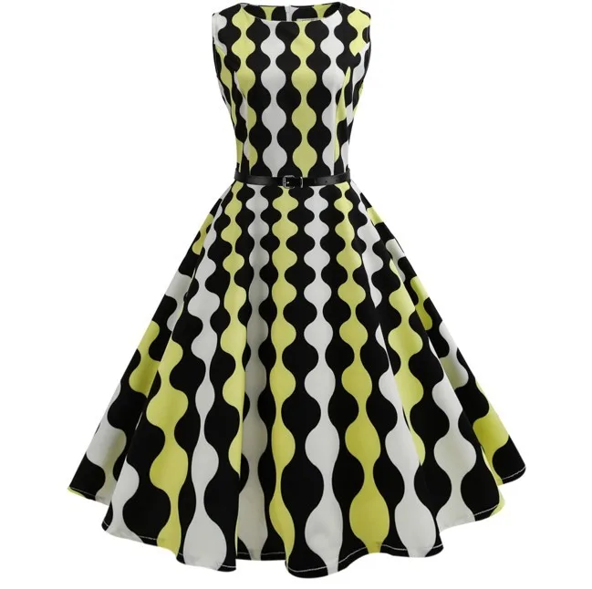 New Plus Size Womens Summer Dresses 50s 60s Robe Vintage Retro Pin Up Swing Polka Rockabilly Print Dress Vestidos | Женская одежда