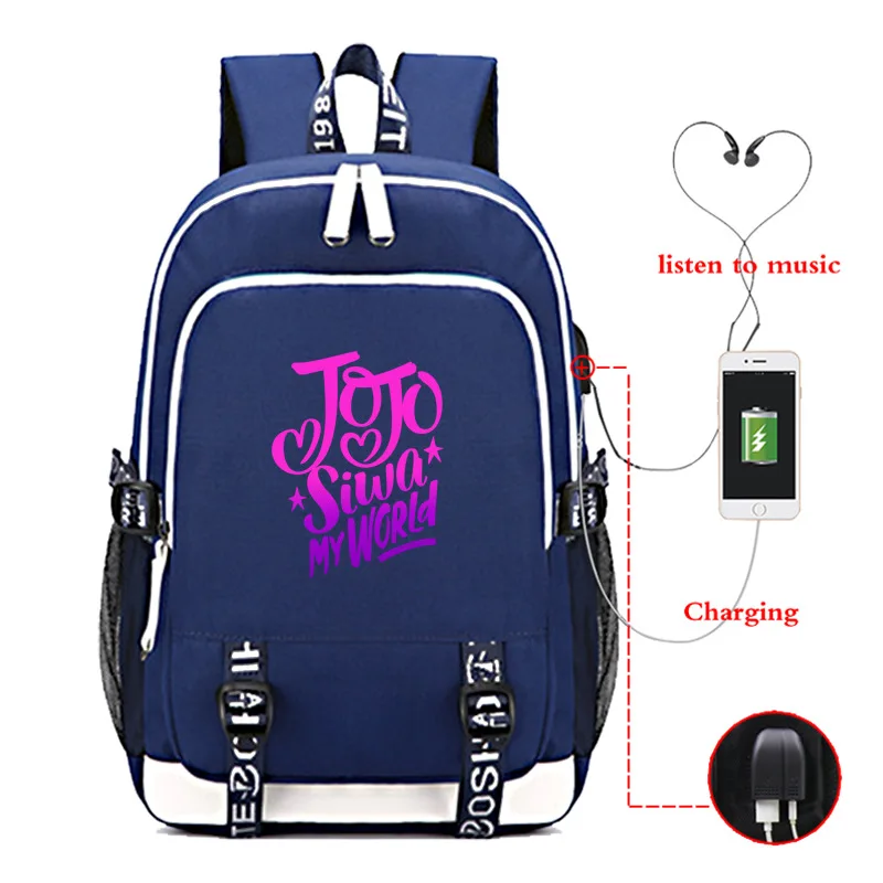 

2020 New Hot Superstar Siwa USB Charge Computer Bag Backpack for Women Teens Casual School Bag Oxford Travel Backpacks for Girls