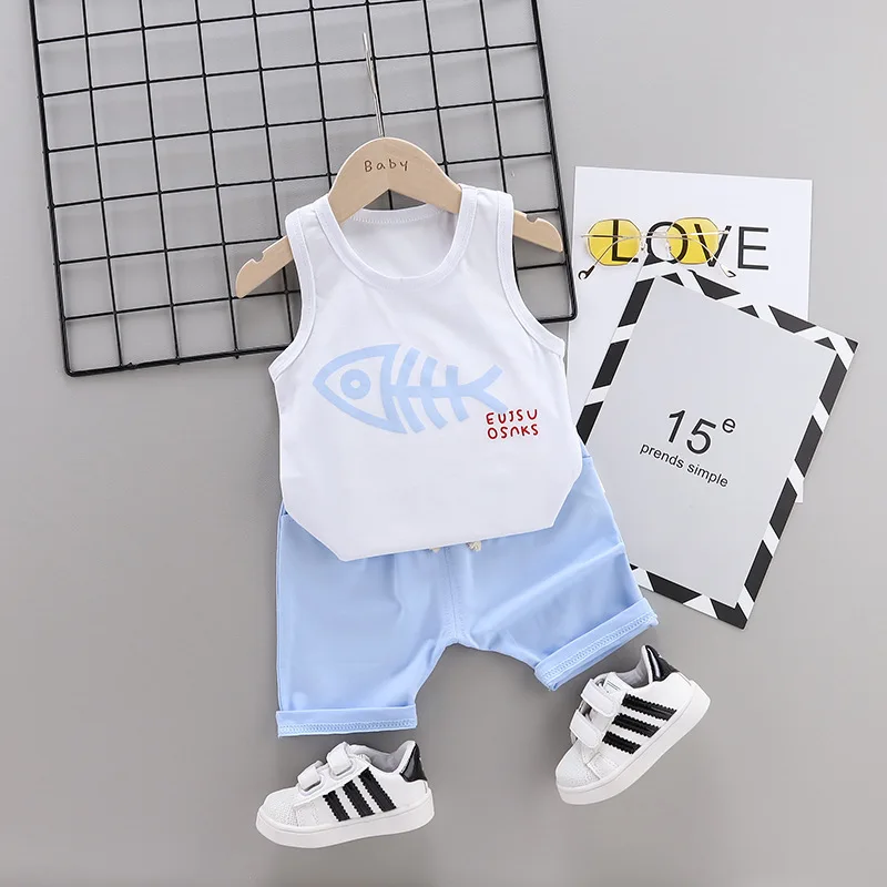 Летняя мода Детская Хлопковая одежда для маленьких мальчиков и девочек жилет с