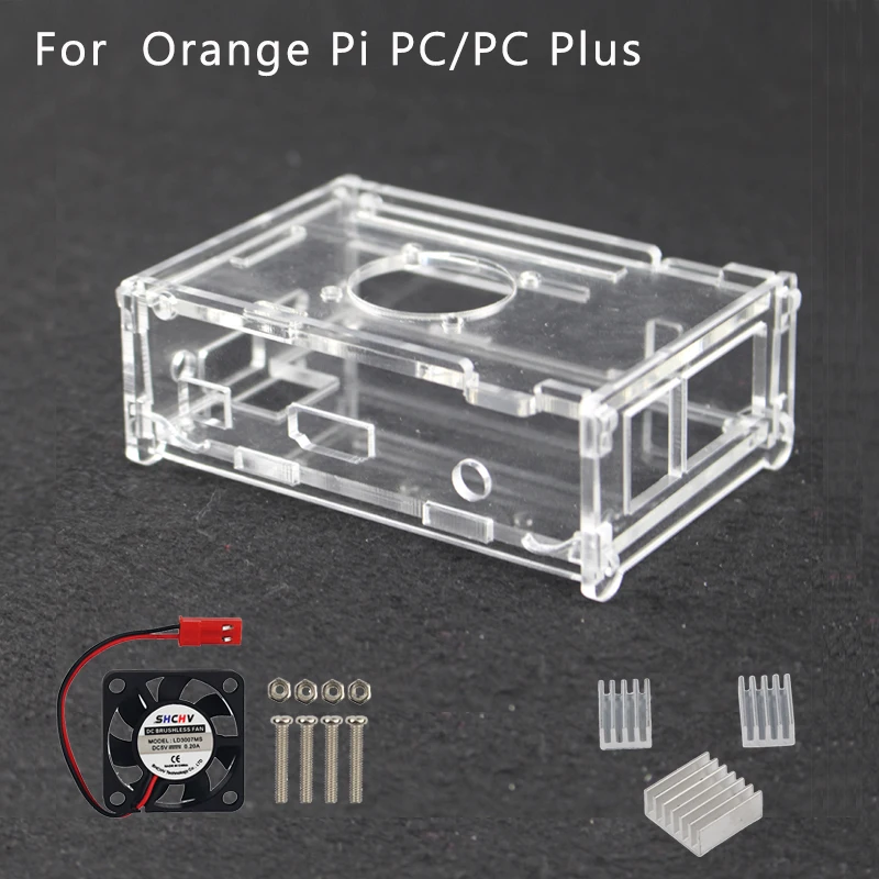 Прозрачная акриловая пластиковая прозрачная коробка + вентилятор охлаждения