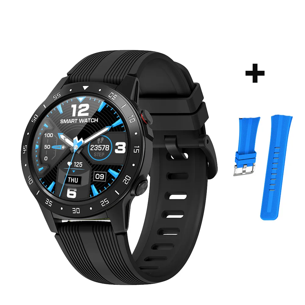 with Blue strap LEMFO M5S Смарт-часы для мужчин и женщин с поддержкой сердечного ритма, монитор артериального давления, GSM sim-карта, gps, Bluetooth, умные часы для Android IOS - Цвет: with Blue strap
