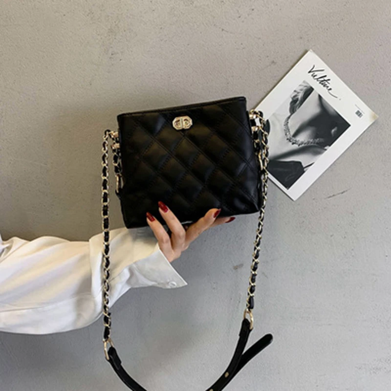 Brand 2019 New Women Diamond Lattice Shoulder Bags Small Ladies Leisure Chain Strap Messenger Crossbody | Багаж и сумки