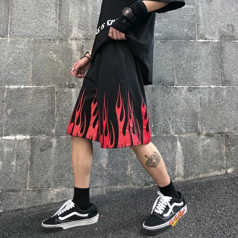 

Shorts for men High New Novelty high Men Comfortable Tyler The Creator Golf Fire Flame Skateboard Street Cotton Casual Shorts