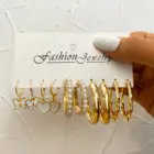 Набор серег-Подвесок в богемном стиле, комплект из золотистого акрилового жемчуга, змеи, бабочки, модные ювелирные украшения