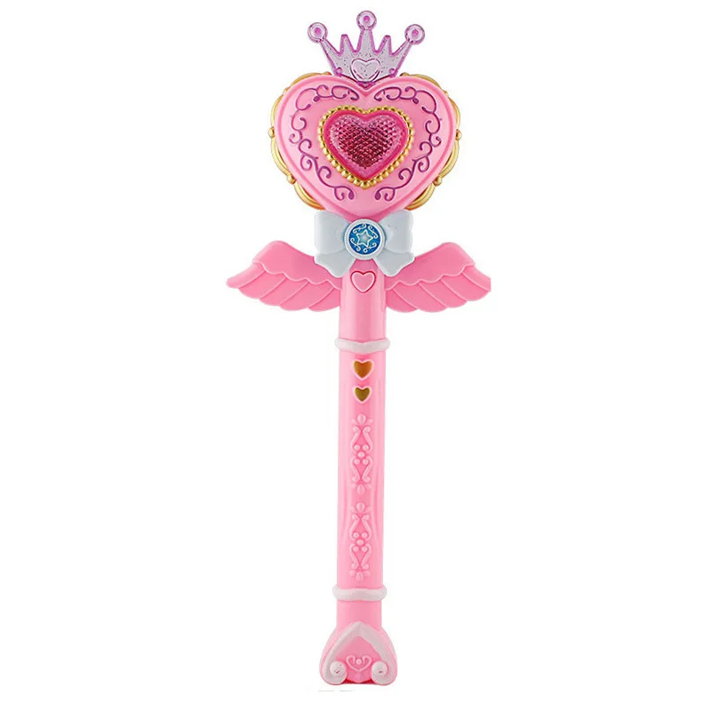 New Girl Magic Wand and Crown Play Toy Illuminate Cane Educational Cosplay Fairy Glow Stick For kid Toys |