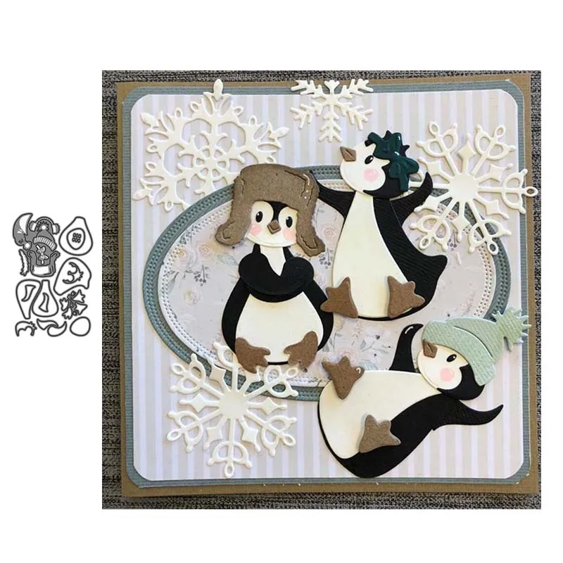 Металлические штампы для вырезания форма Пингвин украшение скрапбукинга бумаги
