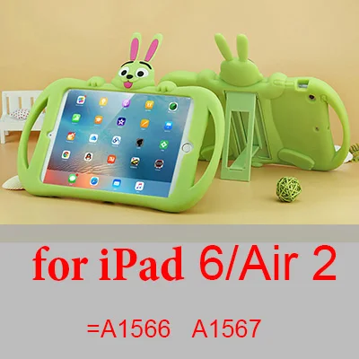 g air2 Силиконовый чехол для iPad air 2, 9,7 дюймов,,, детская подставка с милым Кроликом, чехол для планшета для iPad mini 2, 3, 4, 5, чехол - Цвет: g air2