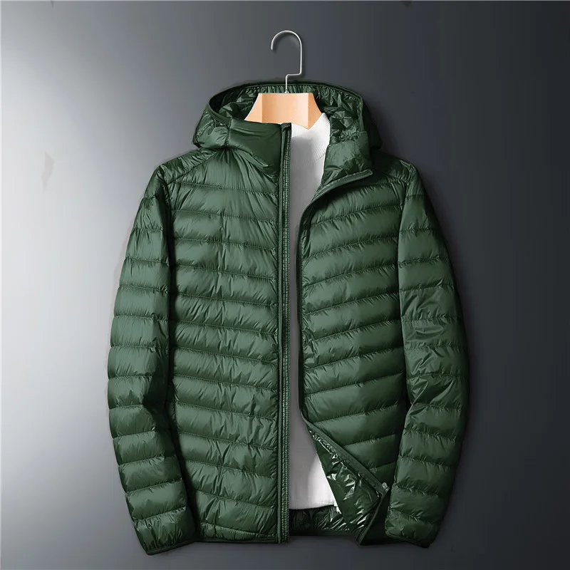 

Men Thin New Down Jacket White Duck Down Ultralight Jackets 2021 Autumn And Winter Warm Coats Portable Outwear