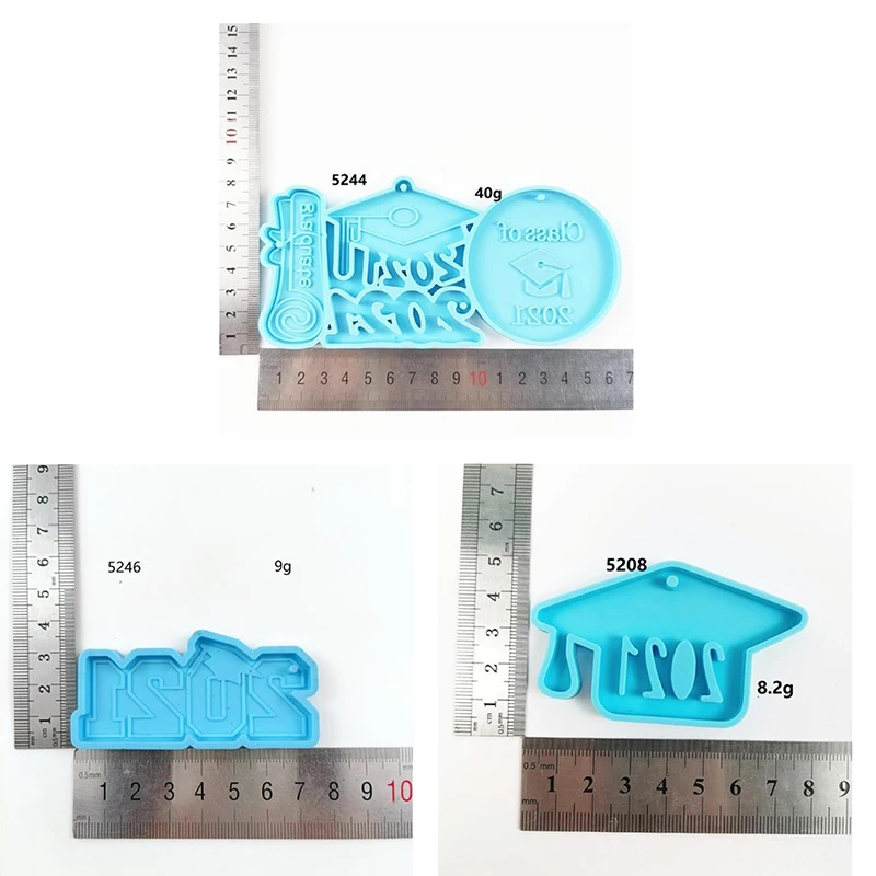 

Glossy 2021 Graduation Keychain Epoxy Resin Mold Silicone Mould DIY Crafts Tool