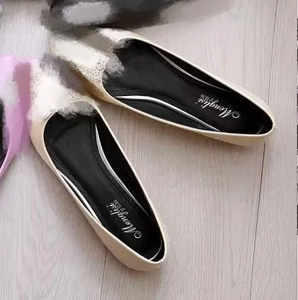 beige pu pointed toe Туфли на плоской подошве с украшением в виде кристаллов, стразы, цветы; замшевые, сатиновые туфли из искусственной кожи; цвет на заказ; большие размеры 43; вечерние туфли - Цвет: beige pu pointed toe