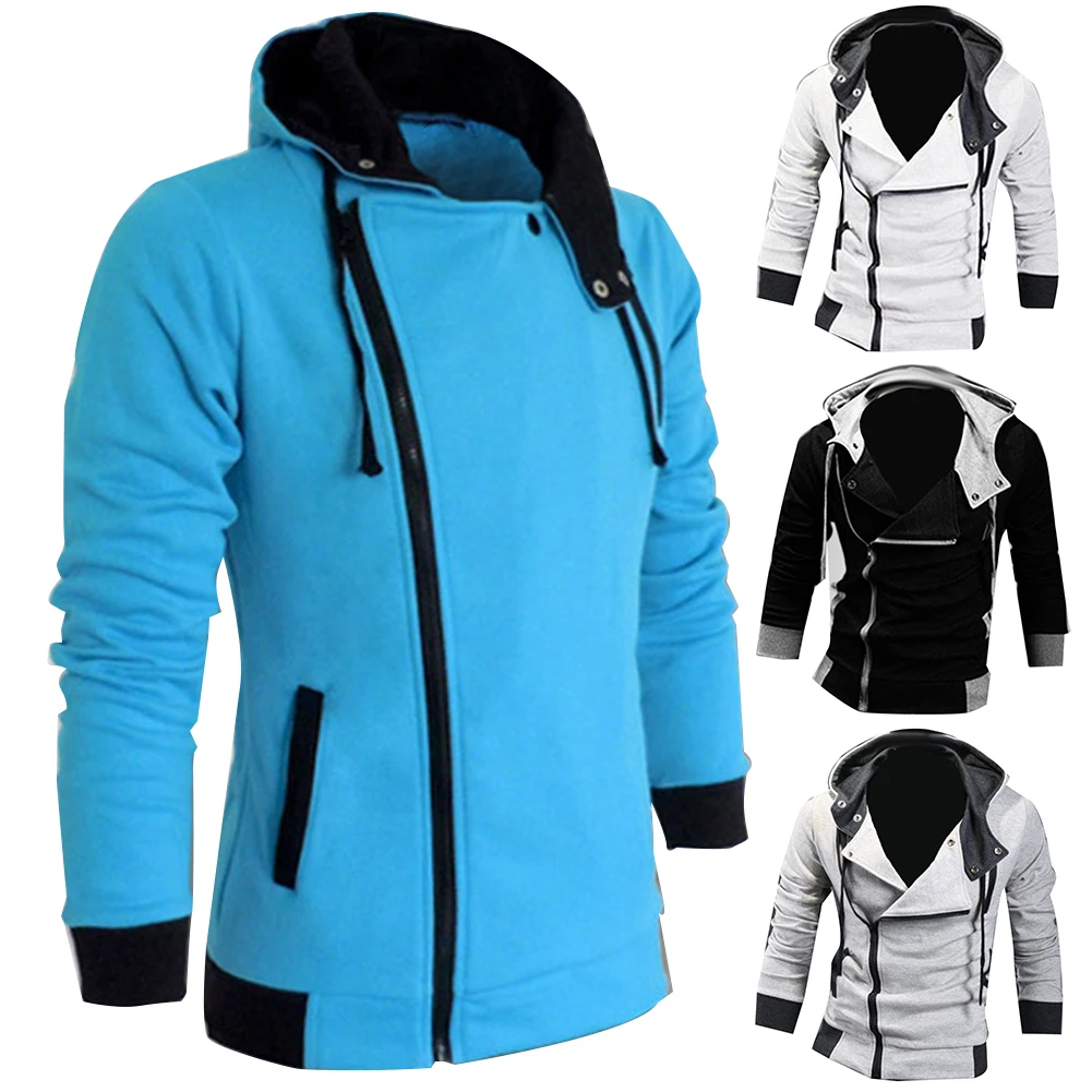Mens Plus Size Sweatshirt Jackets Autumn Casual Fleece Coats Solid Color Sportswear Stand Collar Sliming | Мужская одежда