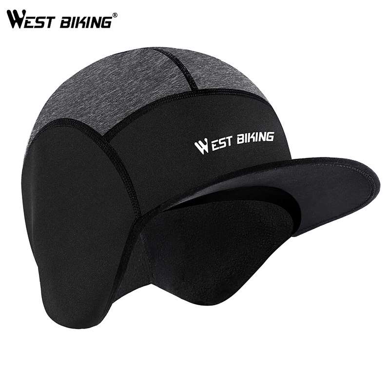 WEST BIKING велосипедные шапки, Зимние флисовые уличные спортивные MTB велосипедные головные уборы, снежные шапки с черепом, шлемы для мужчин и женщин, Непродуваемые шапки