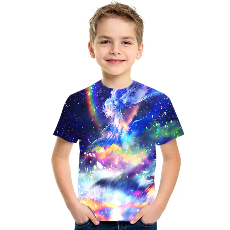 

Children 3D Beautiful Starry Sky Print T-shirts Boys And Girls Mysterious Universe graphic t shirts Summer Tees Top Clothing