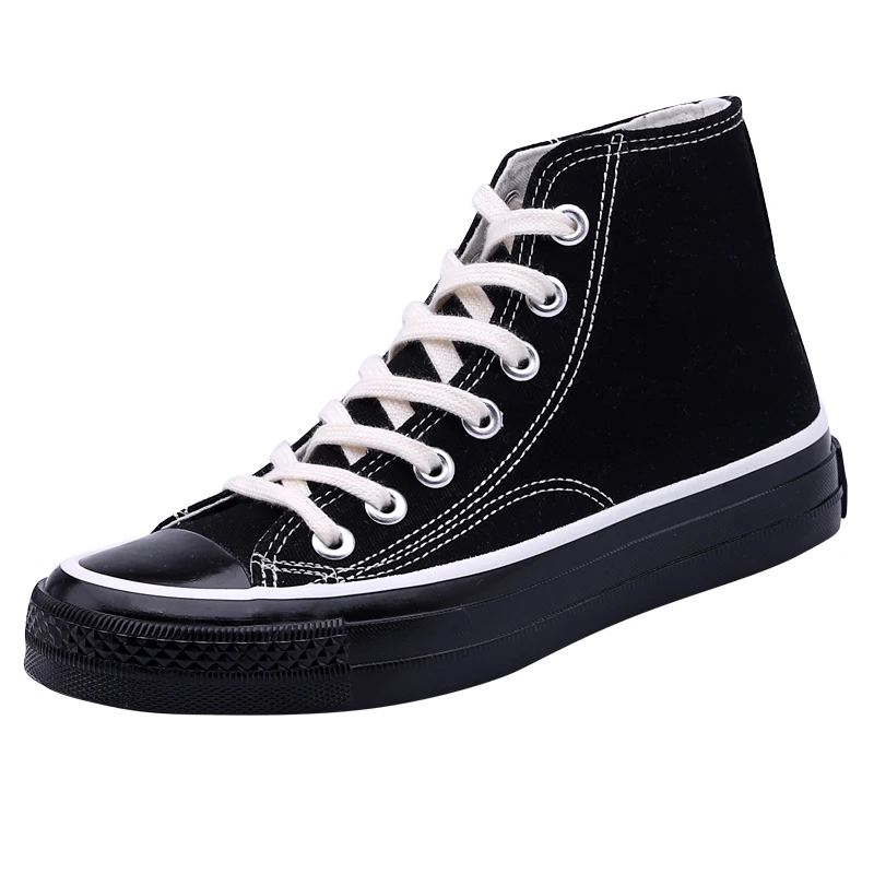 

Classic black couple canvas shoes 2021 spring new high-top outdoor leisure sports men's shoes comfortable breathable shoes women