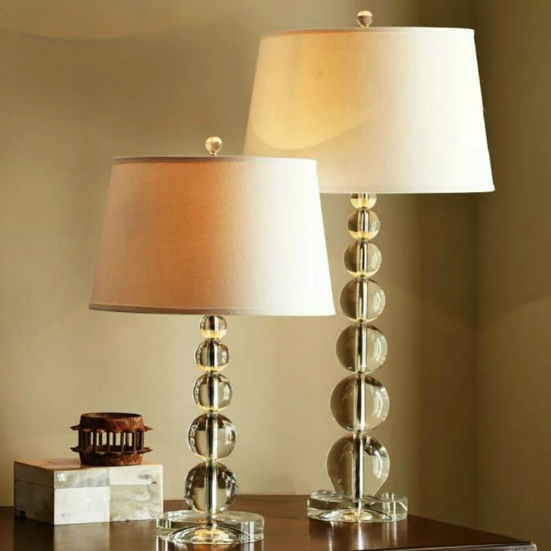

Modern LED Crystal Table Lamp Contemporary Crystal Lighting Art Deco Bedroom Study Room LED with Fabric Shade WF1225205