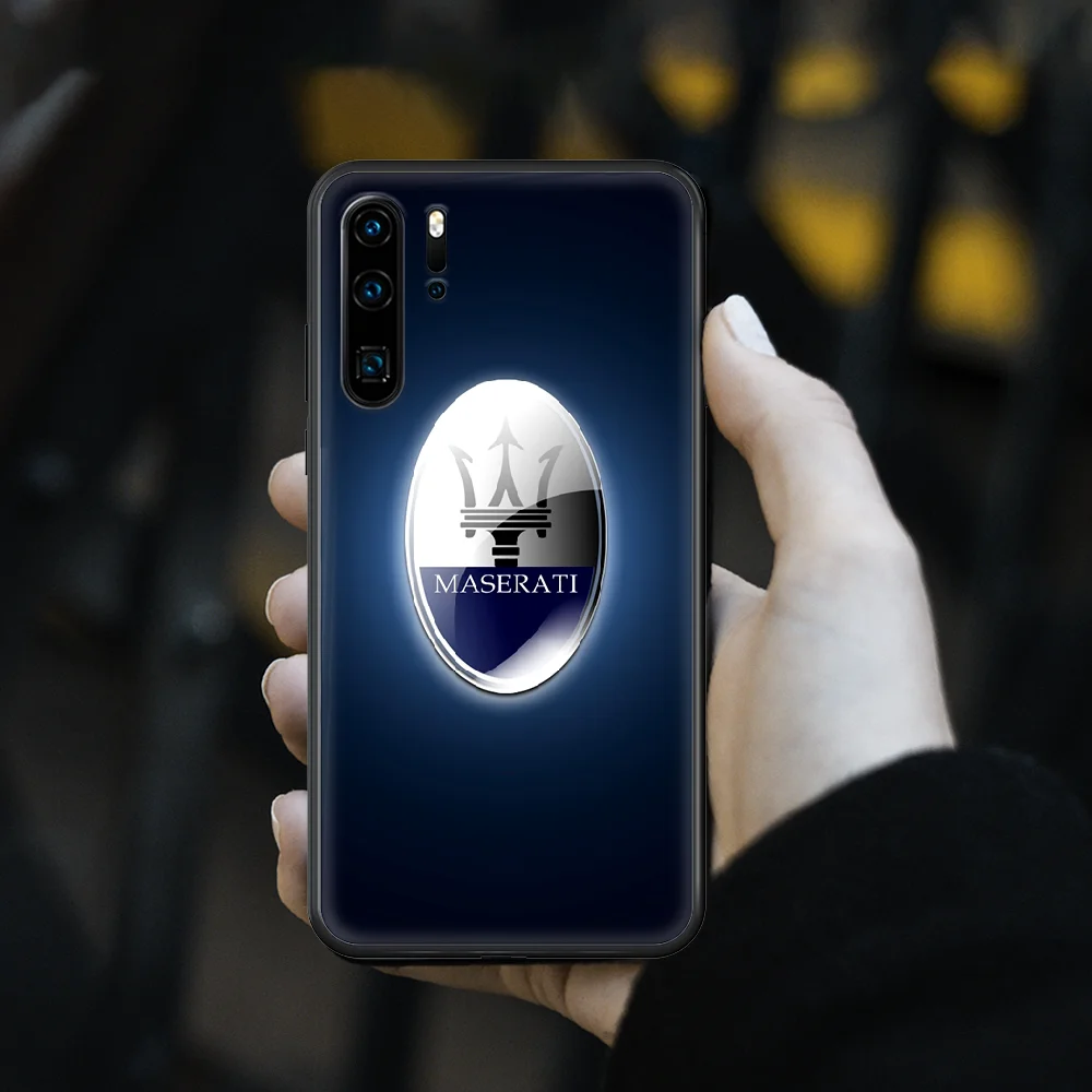 

Maserati Luxury Sport Car Phone Case cover For huawei p 8 9 10 20 30 40 P pro Smart 2019 Z lite mini black Bumper Pretty Cell