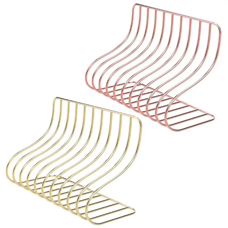 

10 Grid File Storage Shelf Book Stand Bookend Nordic Wrought Iron Organizer Holder for Home Office