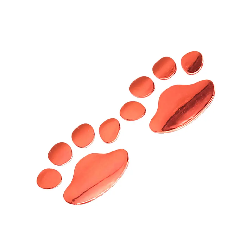 

Fashion Pet Paw Decor 3D Cat Footprints Car Styling Sticker Red