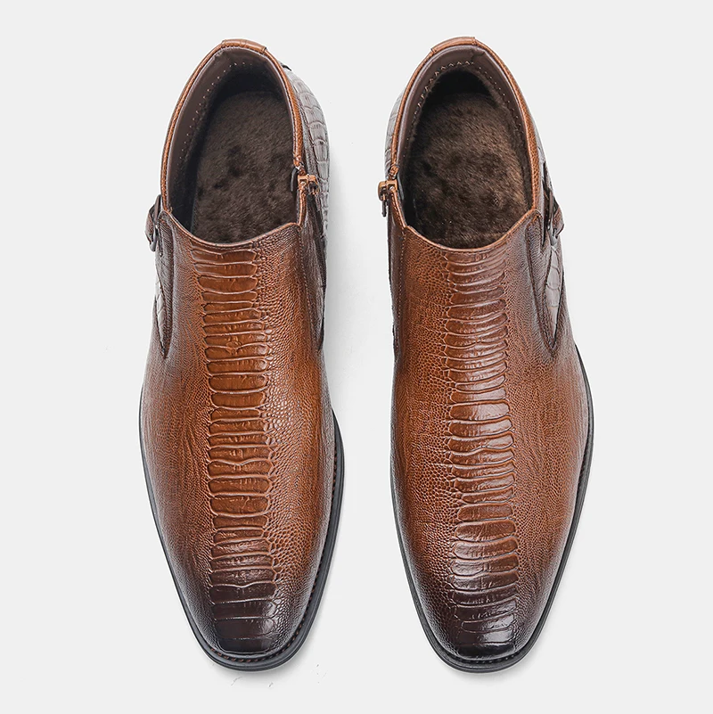 40-46 Brand  Men boots Warm Plush Ankle vintage High Quality Comfortable vogue Warmest winter shoes | Обувь